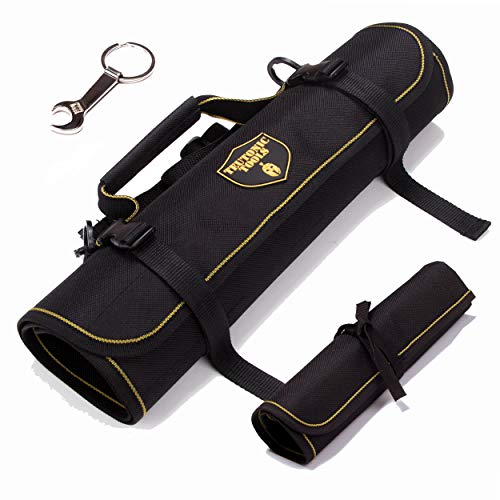 Teutonic Roll Organizer Bag worthy of your EDC - Be organized with 2x pack Rolling Tool Bag - Water Resistant Durable Tool Pouch with 25 Pockets Combination - All in One Roll Up Set - Wrench Organizer