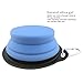 Arlei Pet Silicone Foldable Bowl - Retractable Travel Protable Water Bottle/Dish with a Metal Carabiner, Also Can Used as Flying Disc Toy for Dogs & Cats