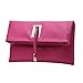 abshoo Women Clutch Purse Evening Faux Leather Clutch Bags (Rose Red)