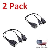 [2 PACK] TV xStream USB Port Adapter, Micro OTG Cable and Power - Compatible with Streaming Sticks, Media Devices, Rii and Logitech Keyboards, and Nintendo Switch, SNES, NES Classic