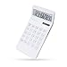 Calculator,10 Digits Electronic Desktop Calculator, Solar and Battery Dual Powered Office Calculator with Titled LCD Display by EverPlus,Pure White