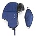 mysuntown Unisex Winter Trooper Hat Hunting Hat Ushanka Ear Flap Chin Strap and Windproof Mask(Blue Color)