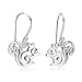 925 Sterling Silver Little Squirrel Dangle Hook Earrings