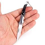 Samior 5817 Mini Slipjoint Keychain Neck Knife, 1.85” Spear Point Nick Nail Blade, Flame Pattern Acrylic Handle Dual Steel Bolsters, Little Small Folding Pockt Everyday Carry Knives, 1.6oz