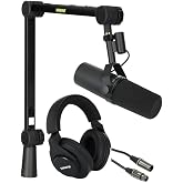 Shure SM7B Dynamic Microphone with Boom Arm and Headphones Kit