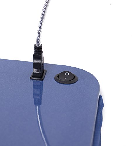 Sofia + Sam Lap Desk with USB Light (Blue) | Memory Foam Cushion | Supports Laptops Up To 17 Inches