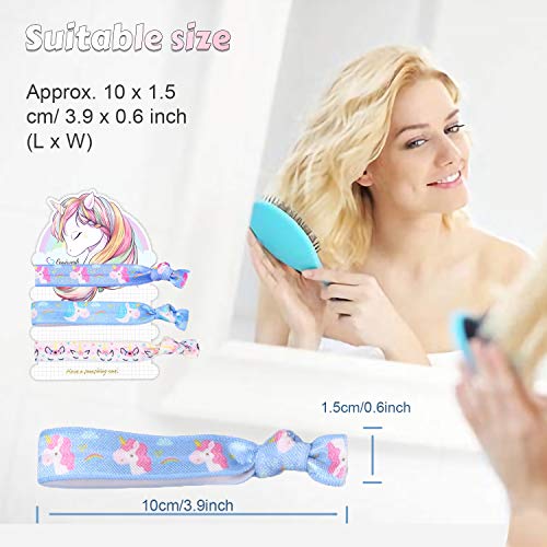 Unicorn Hair Ties Bracelet Elastic Ponytail Holders Party Favors Birthday Gifts Supplies Decorations for Girl and Children 18 Pieces