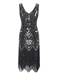 Vestidos de fiesta inspirados en el arte de los años 20 para mujer, vintage, lentejuelas, con flecos, cóctel, flapper