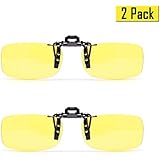Cyxus (2 Pack) Clip-on [Blue Light Filter] Glasses SET, Anti Eye Strain Block UV Better Sleep Unisex (Mens/Womens) Computer Reading Eyewear
