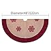 SANNO Christmas Tree Skirt, 48 inch Linen Tree Skirt Snowflakes Burlap Rustic Xmas Tree Decorations Skirts Holiday Ornaments,Double Fabric Beige with Red Edge