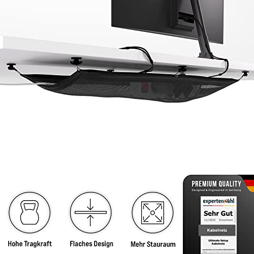 Flexible Cable Network Desk - Cable Management Desk - Cable Duct - Cable Tray - Cable Net Black