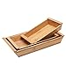 MyGift Natural Bamboo Nesting Small Serving Tray with Handles, Wooden Decorative Trays, Set of 3