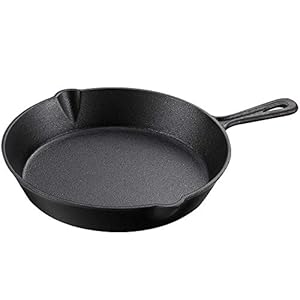 Pre-Seasoned-Cast-Iron-Skillet-Frying-Pan-Oven-Safe-Cookware-for-Indoor-Outdoor-Use-Grill-StoveTop-Black-10inch-25cm nuovva Pre-Seasoned Cast Iron Skillet Frying Pan Oven Safe Cookware for Indoor & Outdoor Use - Grill, StoveTop, Black…