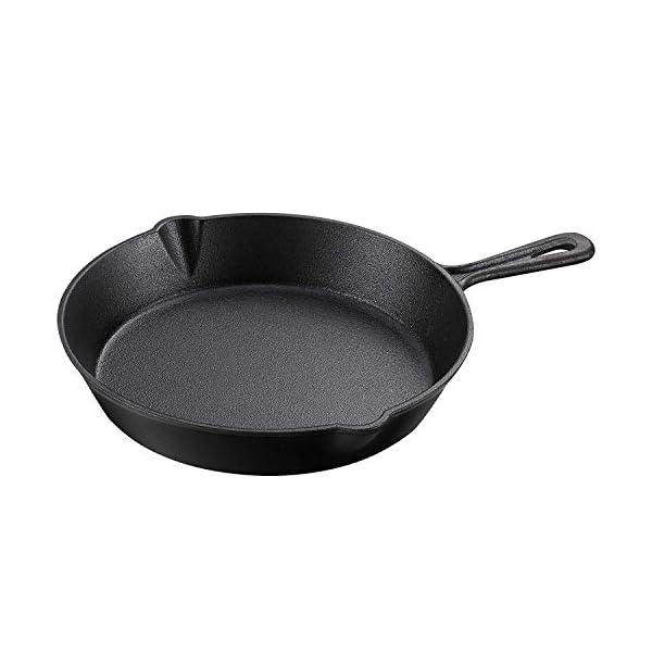 Pre-Seasoned-Cast-Iron-Skillet-Frying-Pan-Oven-Safe-Cookware-for-Indoor-Outdoor-Use-Grill-StoveTop-Black-10inch-25cm nuovva Pre-Seasoned Cast Iron Skillet Frying Pan Oven Safe Cookware for Indoor & Outdoor Use - Grill, StoveTop, Black…