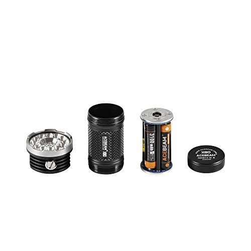 ACEBEAM X80 Flashlight 25000 Lumens 5-Color Light Beam Flashlights Included Batteries