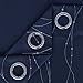 Deconovo Blackout Grommet Silver Pattern Printed Curtains, Navy Blue, 52W x 95L
