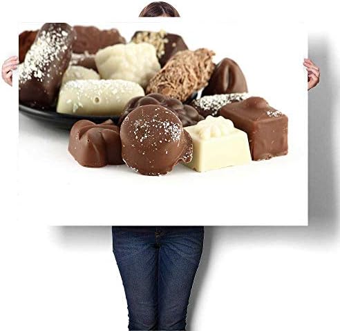 SCOCICI1588 Panels Wall Art Waves Painting on Canvas Cropped Composition of Decorative Chocolates Painting,52" W x 28" L Paintings for Wall Decor(Frameless)
