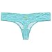 adidas Women's Superlite Thong Underwear (1-Pack), Whimsy Print Bright Cyan, LARGE
