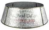 AuldHome Galvanized Metal Christmas Tree Collar, 30-Inch Diameter Base