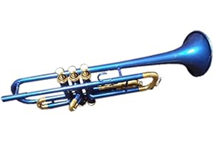Queen Brass Professional Bb Trumpet Set Kit with Case, Standard Trumpet 7C Mouthpieces for Beginners and Students - Blue