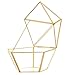 HOMEIDEAS Glod Geometric Terrarium Modern Clear Glass Pyramid Tabletop Box Succulent Plants Holder 4.3 x 4.3 x 8.3 Inches(Black) (Golden)