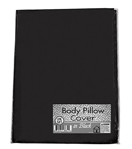 100% Cotton Body Pillow Case Cover (Black); 20 x 54 Inches - Thumbnail 6