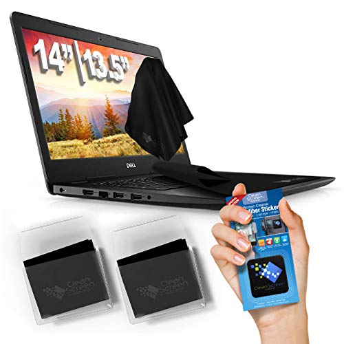 CLEAN SCREEN WIZARD Microfiber Cleaning Cloth 14” Compatible with MacBook Pro 14” and Computer Laptop 14”, 2 Black Screen/Keyboard Covers