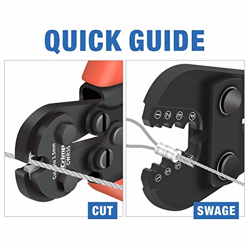 iCrimp Wire Rope Crimping Tool for Aluminum Crimping Loop Sleeve, Two