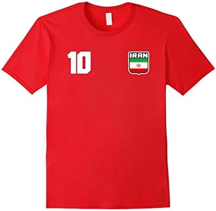 Mens IRAN T-shirt Iranian Tee Retro Soccer Football Large Red