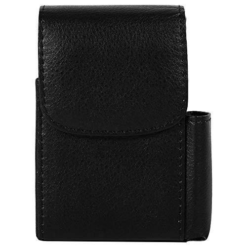 Beennex PU Leather Cigarette Case- PU Leather Tobacco Pouch Lighter Holder Name Card Storage Container Black