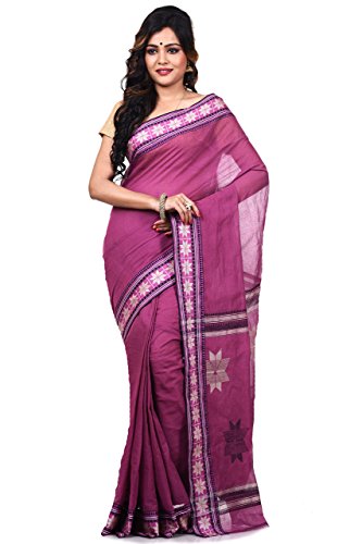 Bengal Handloom Saree Women s Pure Cotton Tangail Free Size Maroon