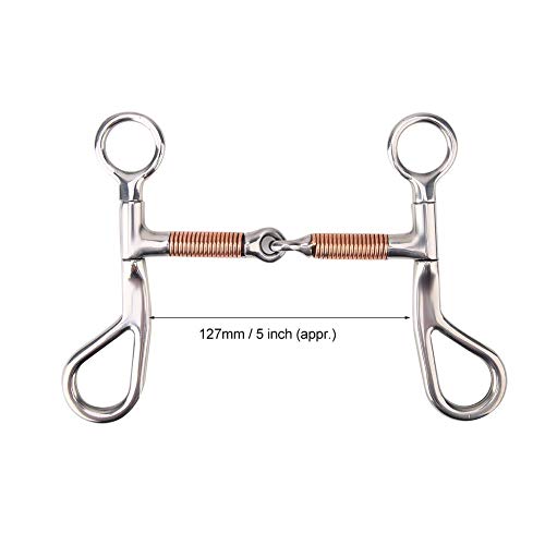Western Horse Snaffle Stainless Low Leverage Steel Copper Roller Jointed Mouth Snaffle Bit Copper Winding - Thumbnail 6