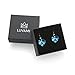 LUVAMI Vitrail Medium Multi Color Crystal Heart Drop Dangle French Hook Earrings (Blue)