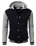 IDARBI Mens Raglan Varsity Baseball Jacket with Pockets