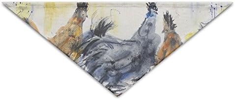 OLGCZM Naughty Chickens Painting Pet Dog Cat Puppy Bandana Triangle Head Scarfs Accessories
