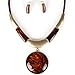 Spring Jewelry Sets Statement Pendant Necklace with Stud Earring 5 Colors Nl-2150 (Brown)