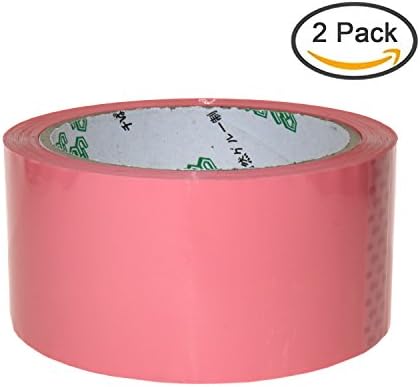 PackaPro Carton Package Moving Boxes Sorting Colors Sealing Tape Extra Long 1.89 Inches x 55 Yards, 2 Rolls, Pink