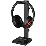 Geekdigg Gaming Headset Headphone Stand Holder with Cable Organizer &amp; Cellphone Stand - Black