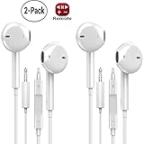 2-Pack Earphones with Microphone, Noise Cancelling Headphones with Volume Control, Running Earbuds for Android Headset