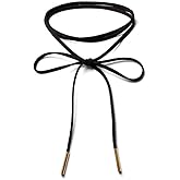 Ymqewq Kenfery Gothic Velvet Long Wrap Choker Necklace with Metal Bar Pendant Black Suede Rope Chain Necklace Boho Lariat Y Necklace for Women Prom Party Club Jewelry (Black)