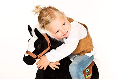 Animal riding ZRP001S Reitpferd Maharadscha (für Kinder ab 3 Jahren, Sattelhöhe 56 cm, mit Rollen) ARP001S, Schwarz, S – Bild 5