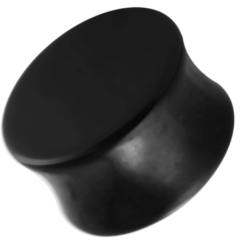 MONSTER PIERCING 26MM Solid Black UV Acrylic Double Flared Ear Plug Ear Gauge - UV Ear Plug- Plug and Tunnels - Sold by Piece