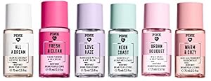Image of Victoria's Secret PINK (6) Mini Body Mist: All A Dream, Fresh & Clean, Love Haze, Neon Coast, Urban Bouquet, Warm & Cozy