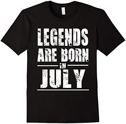 Mens Legends Born In July, Grunge Effect Gift Large Black