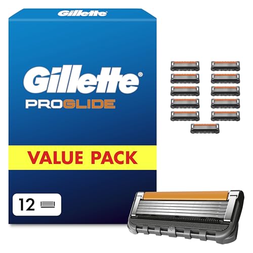 Gillette Proglide Rasierklingen Herren, 12 Original Ersatzklingen, Schwarz
