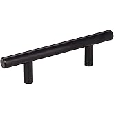 Elements 136 Naples 3" Center to Center Solid Steel Bar Style Cabinet Handle/Drawer Pull with Mounting Hardware - Matte Black