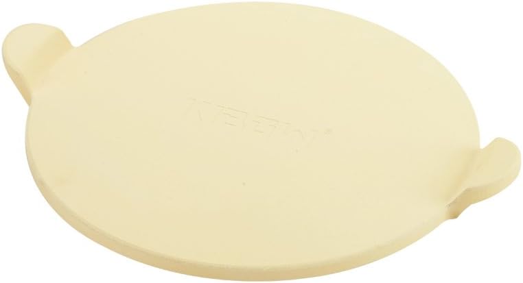KIBOW 15" Round Cordierite Ceramic Pizza Grilling Stone with Handle for Ovens & Grills