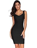 Meilun Women's Backless Low-cut Sling Bandage Cocktail Dress (Small, Black)