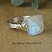 Rainbow Moonstone Ring- Faceted Square Gemstone Bead and Sterling Silver or Gold Filled Wire Wrapped Ring- Made to size 4-14