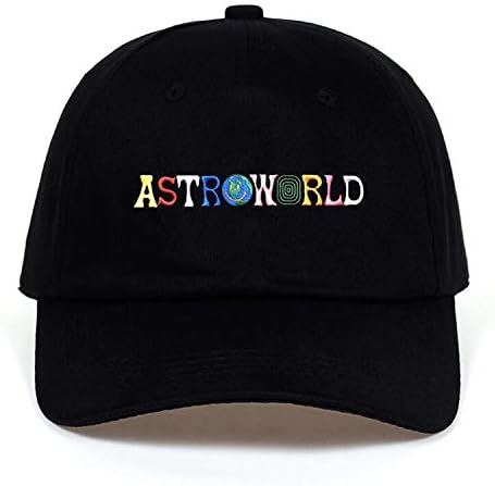 Scott Latest Album Astroworld Dad Hat 100% Cotton Embroidery Astroworld Baseball Caps Unisex Travis Scott,Black